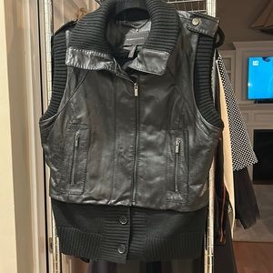Black leather vest